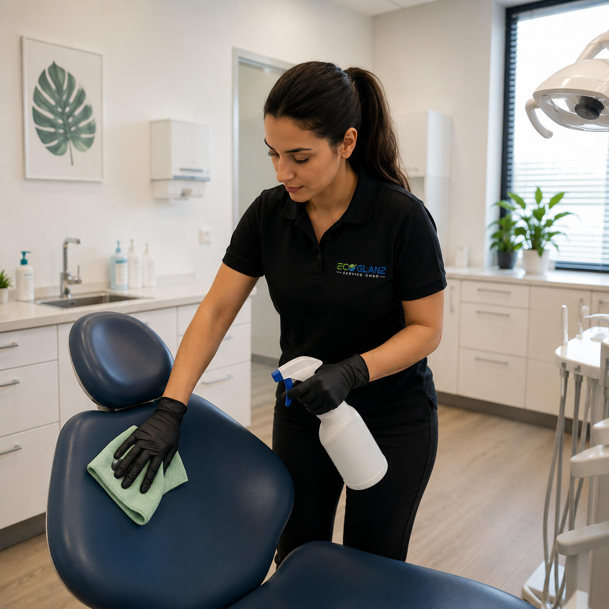 Saubere Klinik: Reinigung des Stuhls