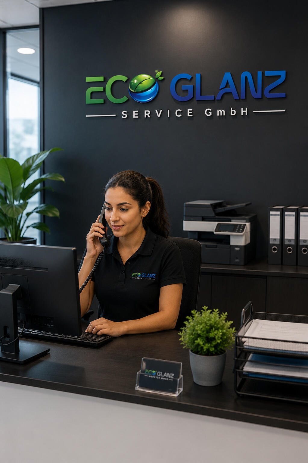 Moderne Bürorezeption von ECO GLANZ